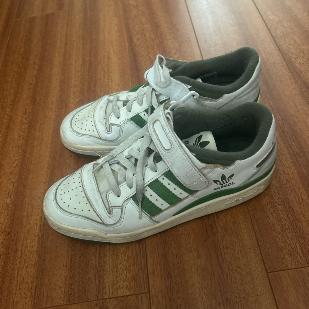 Adidas Kids Classic White and Green Sneakers